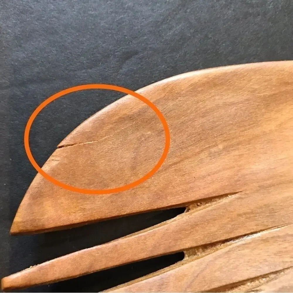 African Hand Carved Wooden Zebra Serving Spoons, Two Piece Set